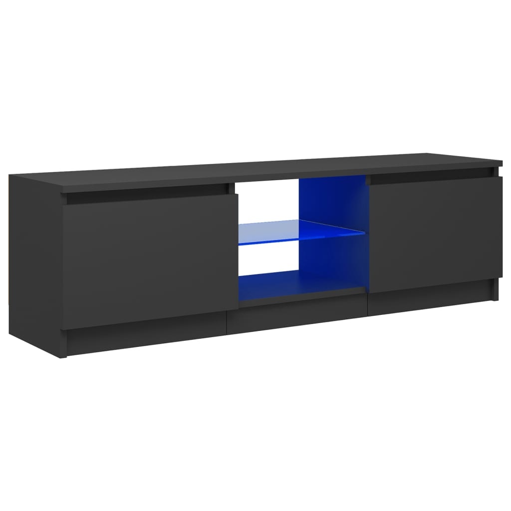 Tv-meubel met LED-verlichting 120x30x35,5 cm grijs
