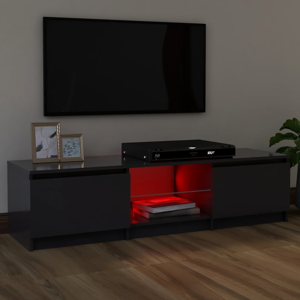 Tv-meubel met LED-verlichting 120x30x35,5 cm grijs
