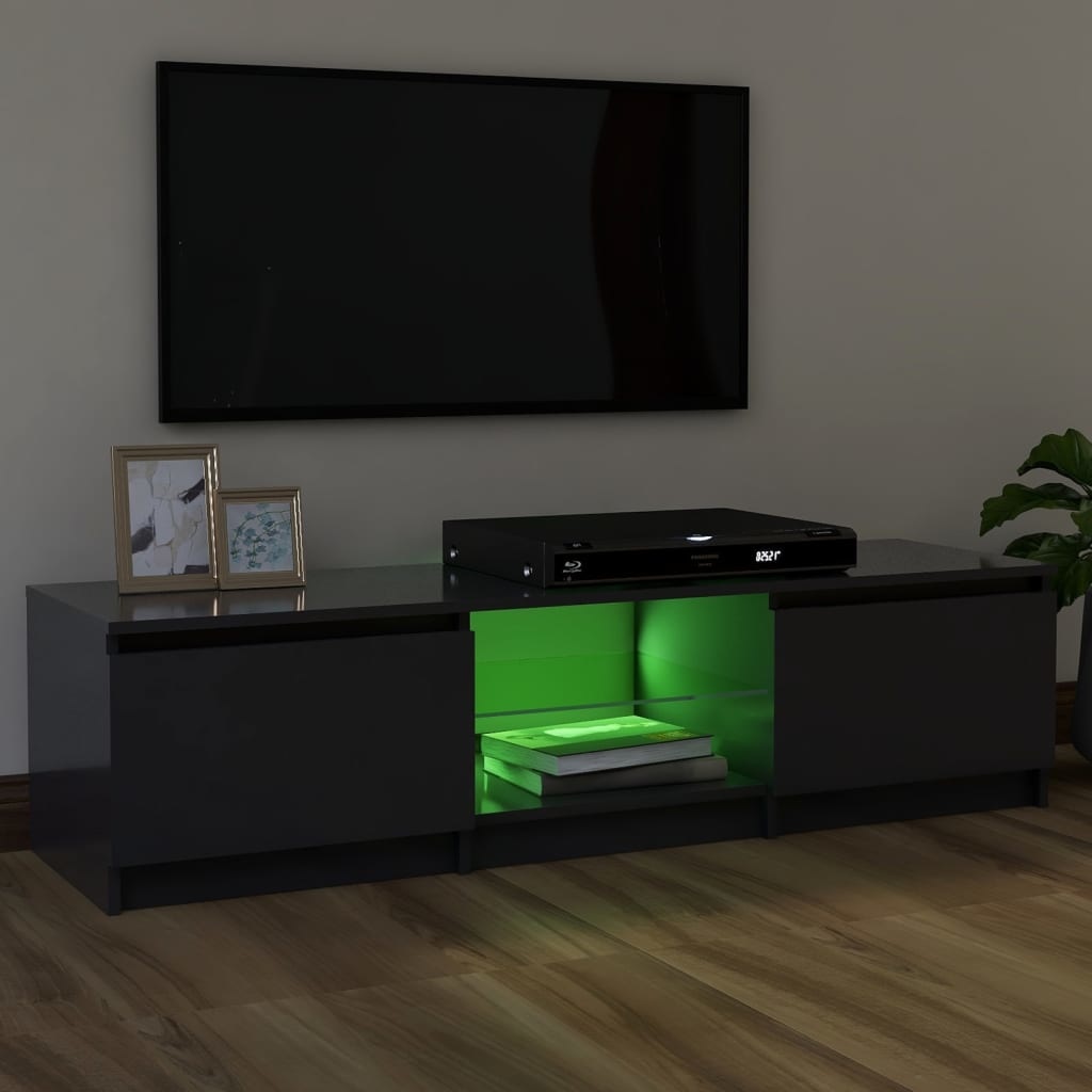 Tv-meubel met LED-verlichting 120x30x35,5 cm grijs