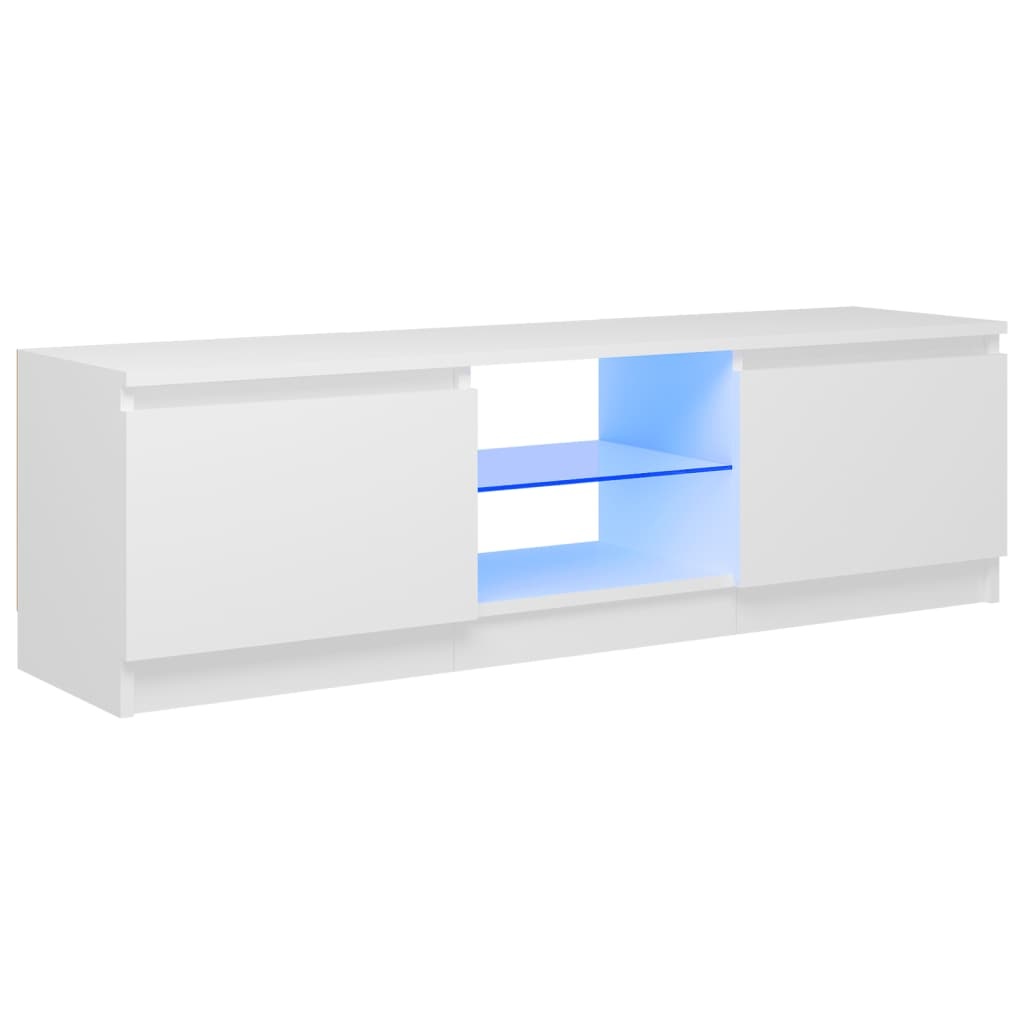 Tv-meubel met LED-verlichting 120x30x35,5 cm wit