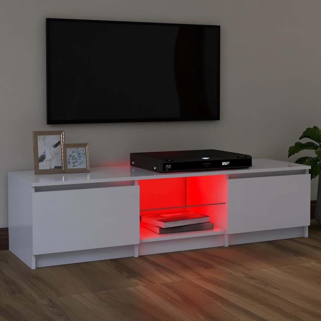 Tv-meubel met LED-verlichting 120x30x35,5 cm wit