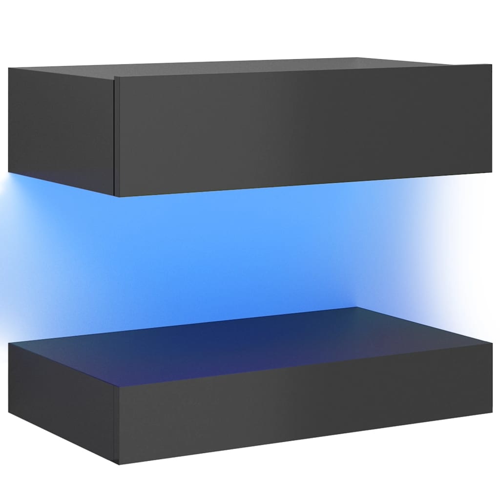 Tv-meubel met LED-verlichting 60x35 cm hoogglans grijs