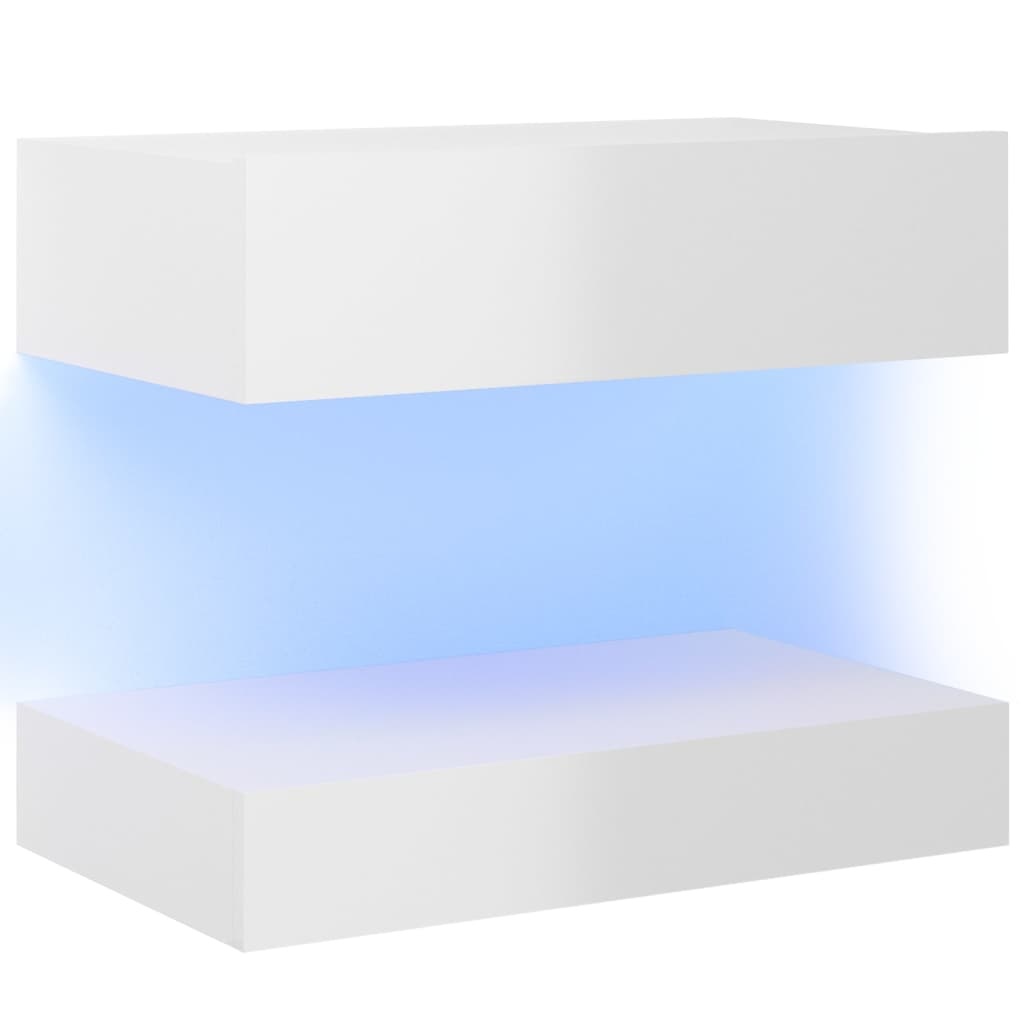 Tv-meubel met LED-verlichting 60x35 cm hoogglans wit