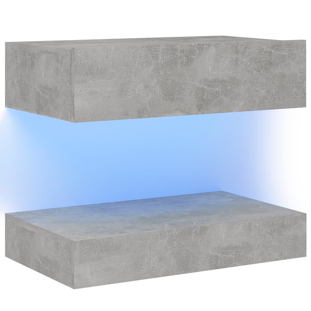 Tv-meubel met LED-verlichting 60x35 cm betongrijs