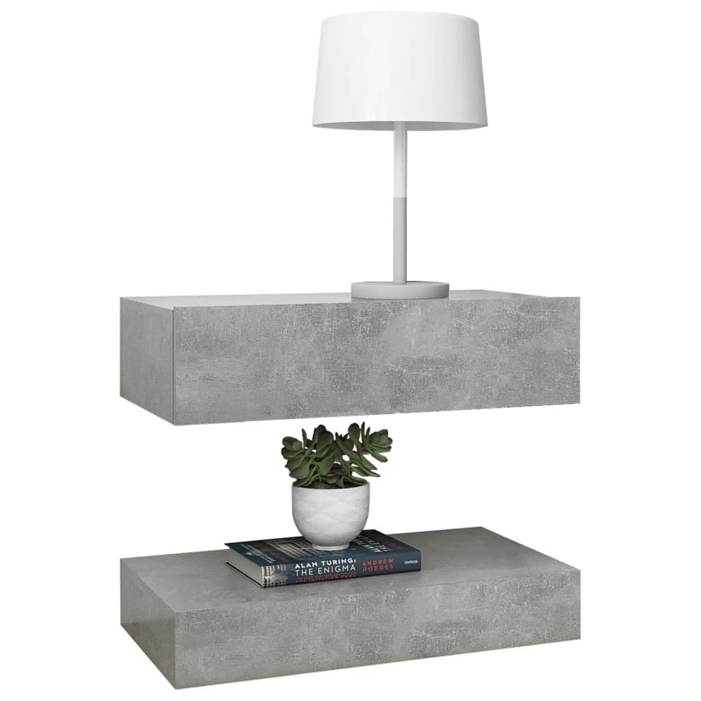 Tv-meubel met LED-verlichting 60x35 cm betongrijs