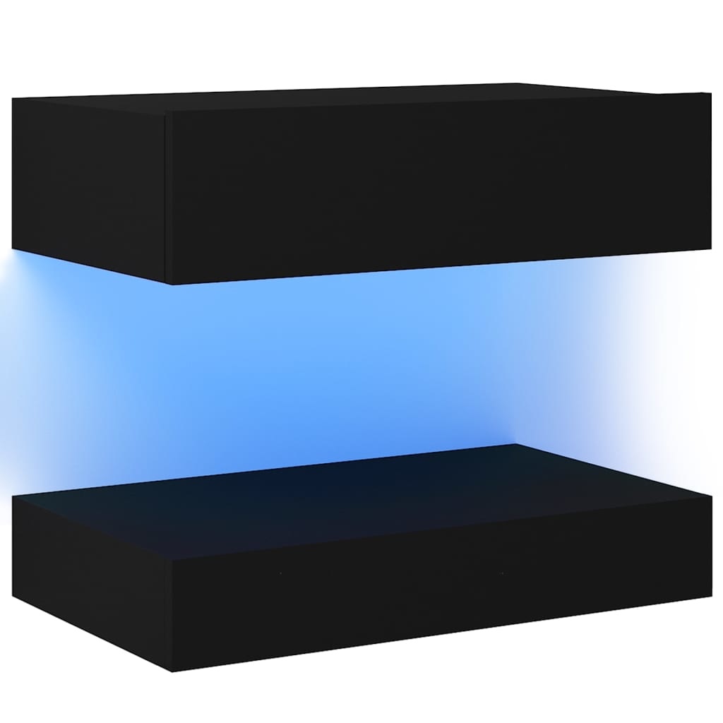 Tv-meubel met LED-verlichting 60x35 cm zwart