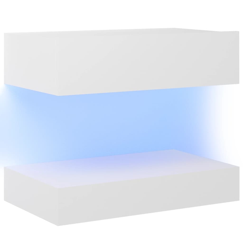 Tv-meubel met LED-verlichting 60x35 cm wit