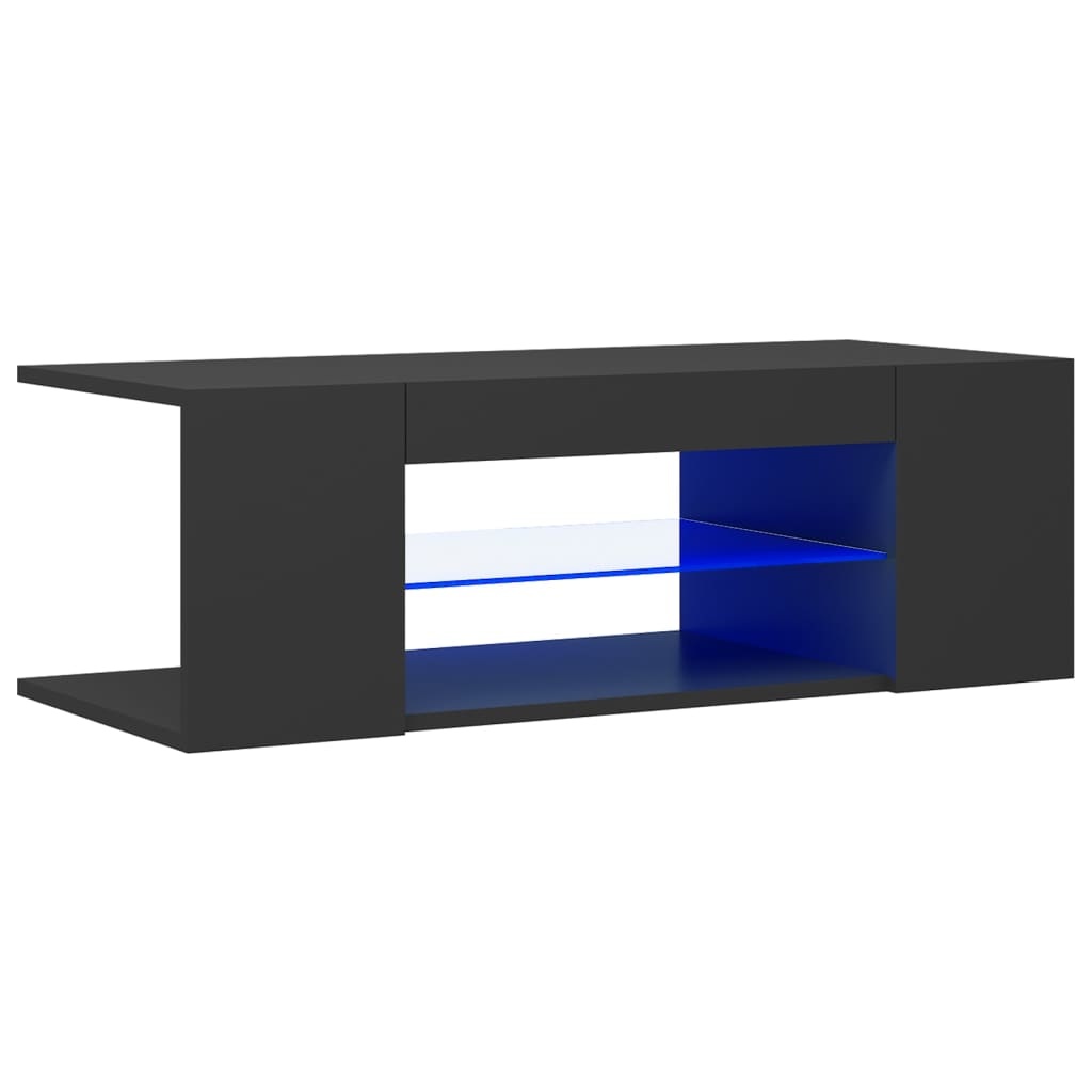 Tv-meubel met LED-verlichting 90x39x30 cm grijs