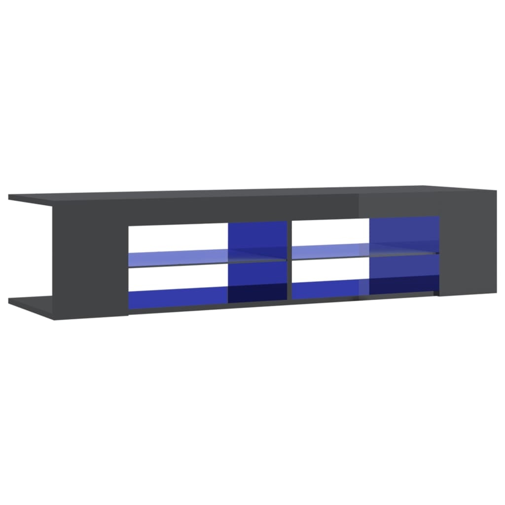 Tv-meubel met LED-verlichting 135x39x30 cm hoogglans grijs