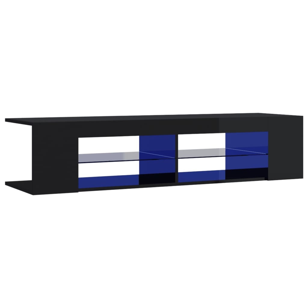 Tv-meubel met LED-verlichting 135x39x30 cm hoogglans zwart