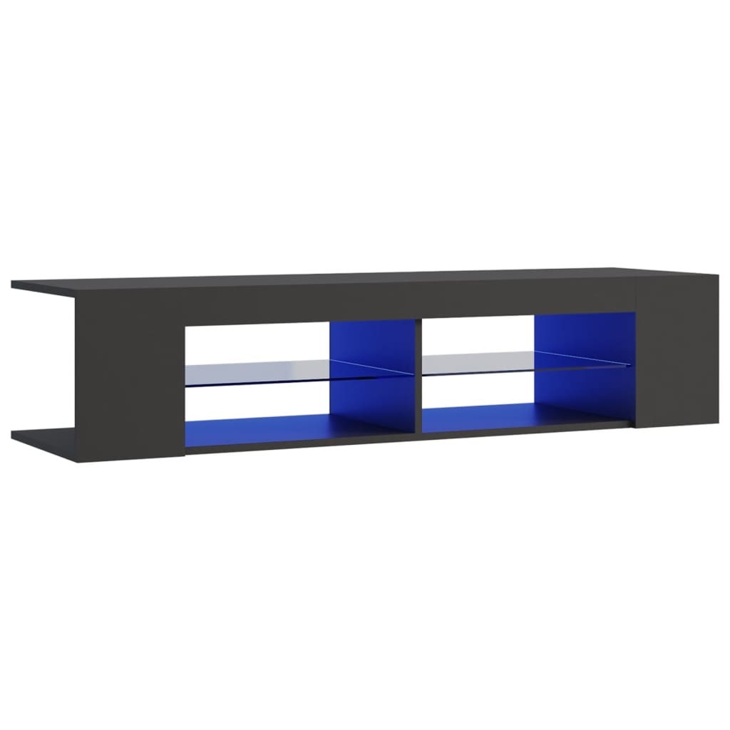 Tv-meubel met LED-verlichting 135x39x30 cm grijs