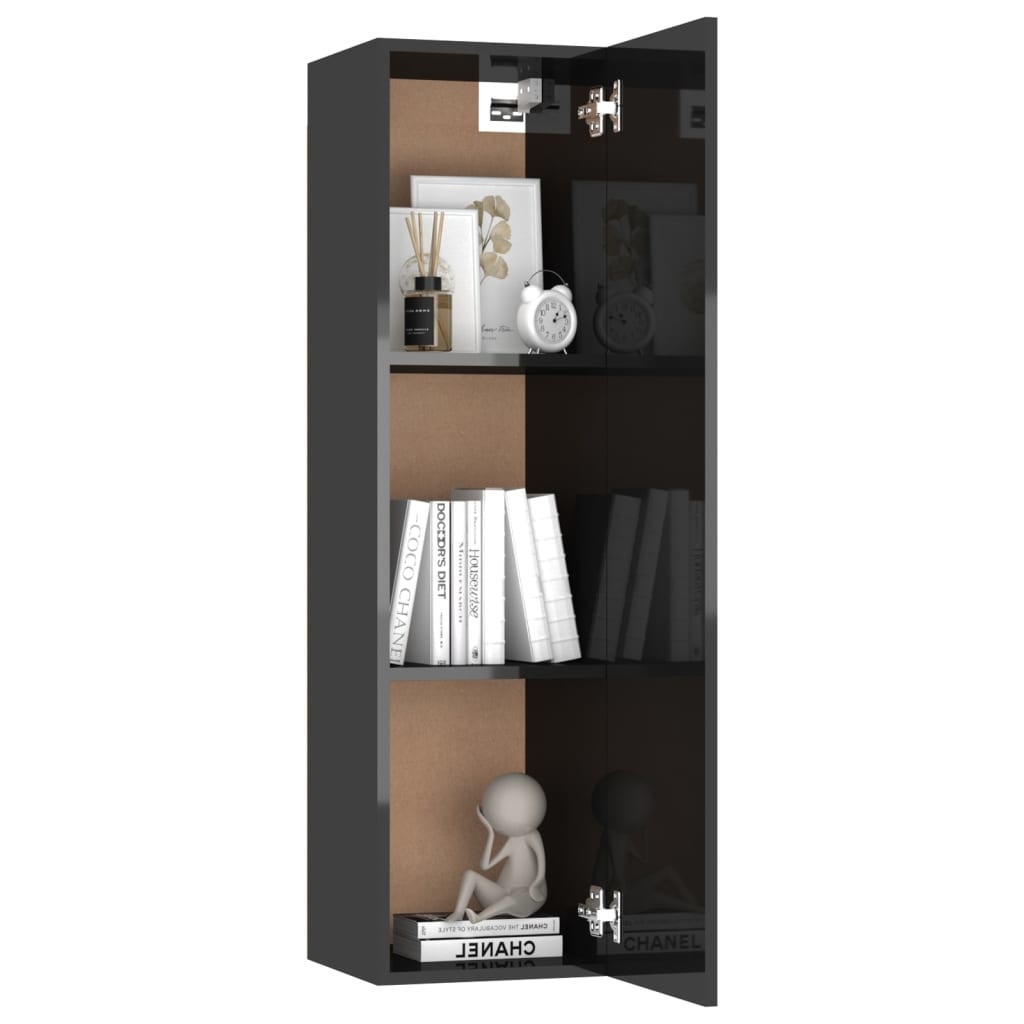 Tv-meubelen 2 st 30,5x30x110 cm spaanplaat hoogglans zwart