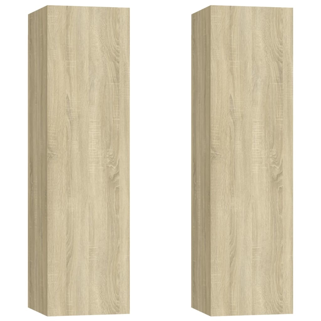 Tv-meubelen 2 st 30,5x30x110cm spaanplaat sonoma eikenkleurig