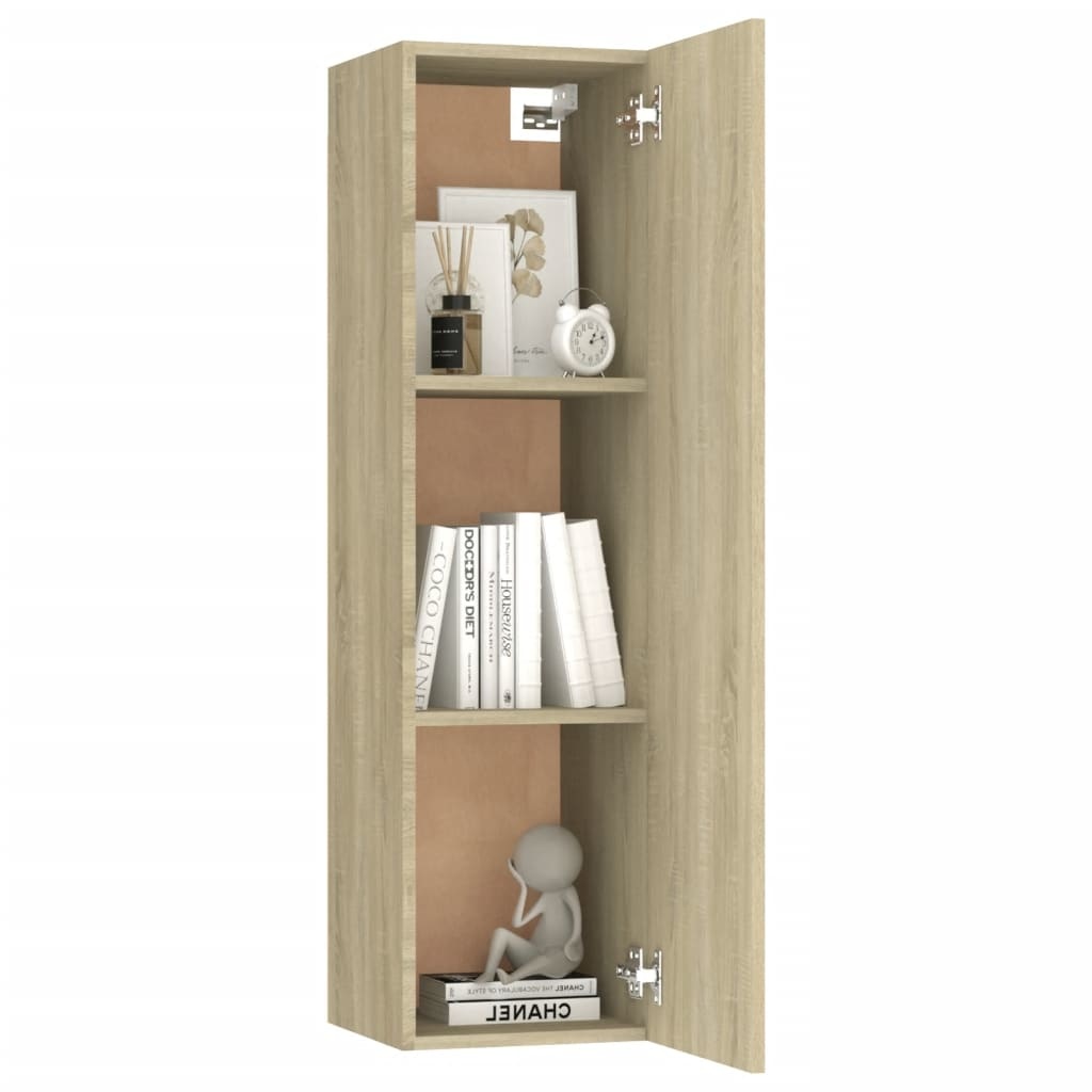 Tv-meubelen 2 st 30,5x30x110cm spaanplaat sonoma eikenkleurig