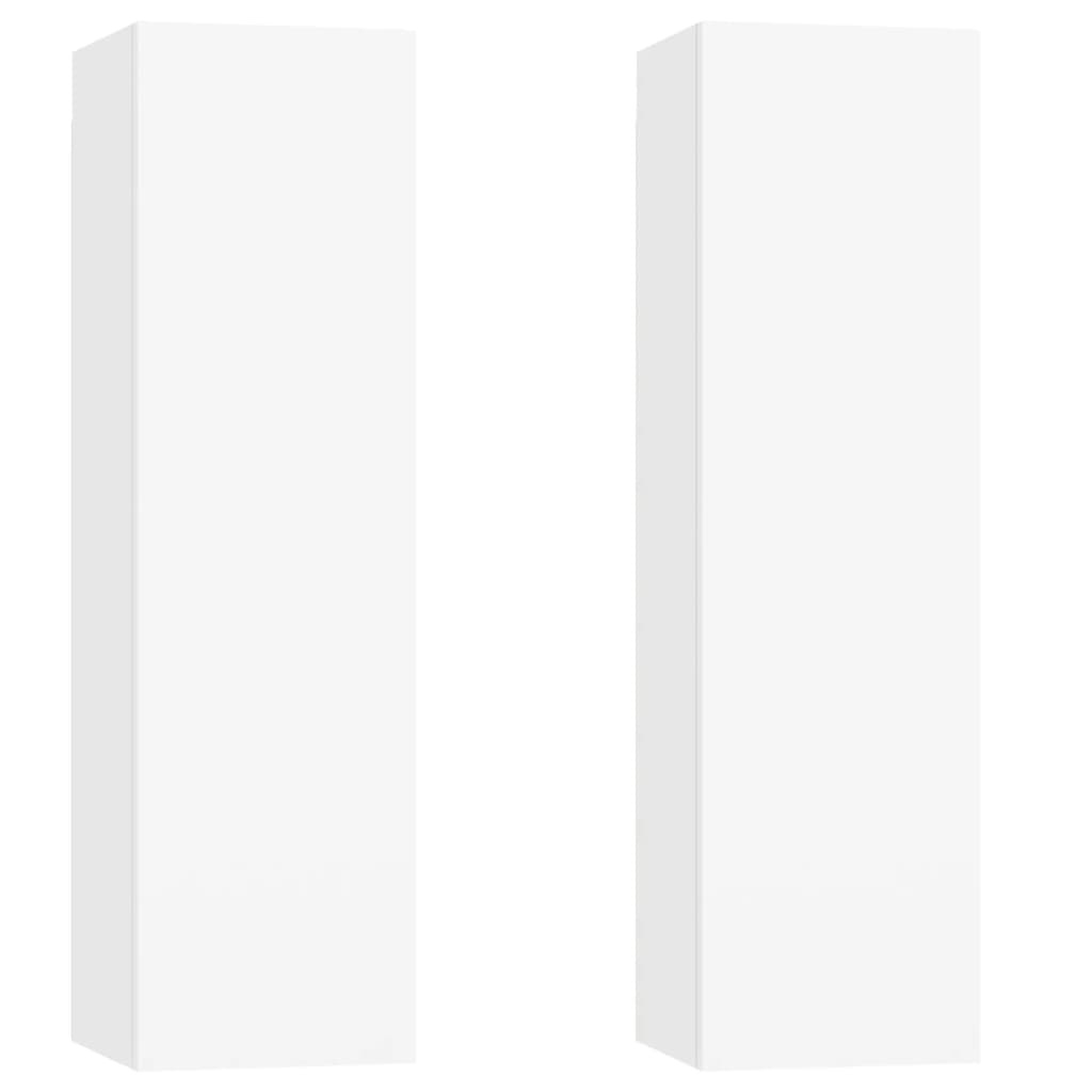 Tv-meubelen 2 st 30,5x30x110 cm spaanplaat wit