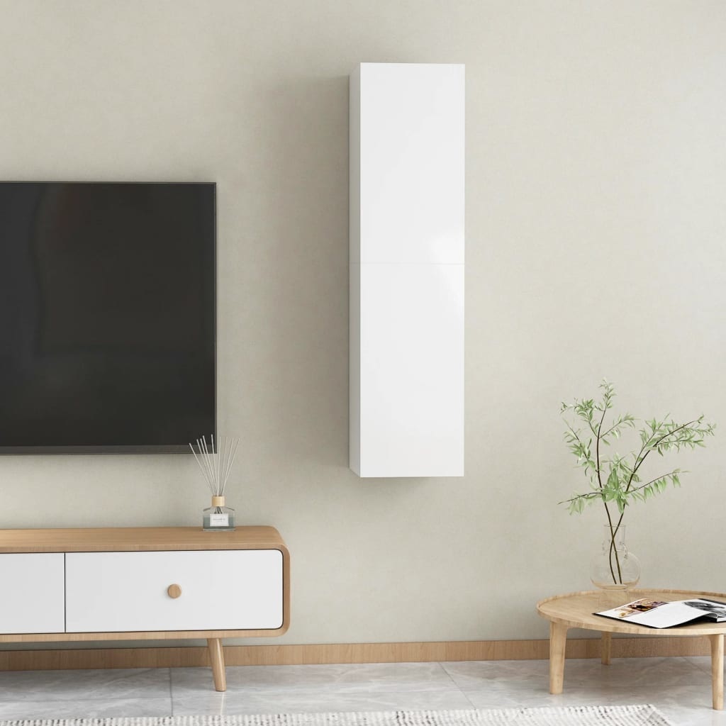 Tv-meubelen 2 st 30,5x30x60 cm spaanplaat hoogglans wit