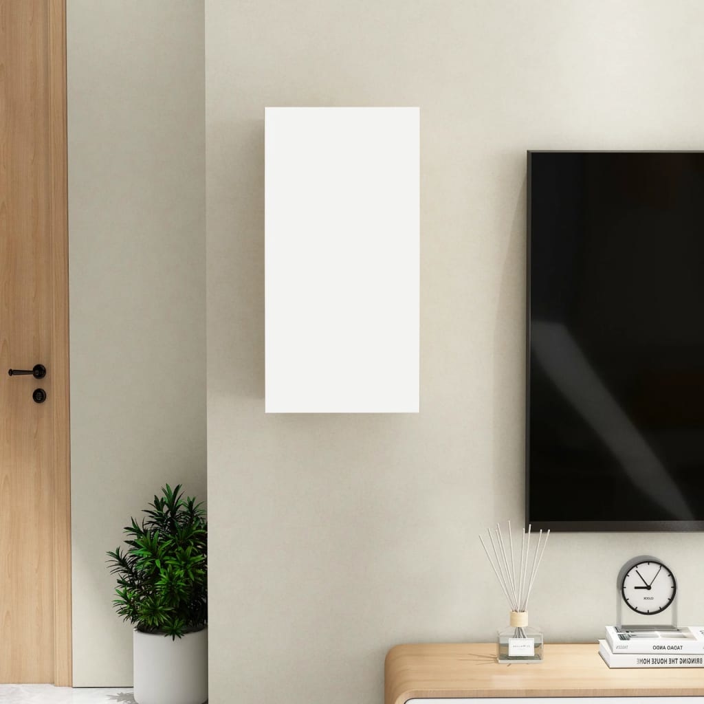 Tv-meubel 30,5x30x60 cm bewerkt hout wit
