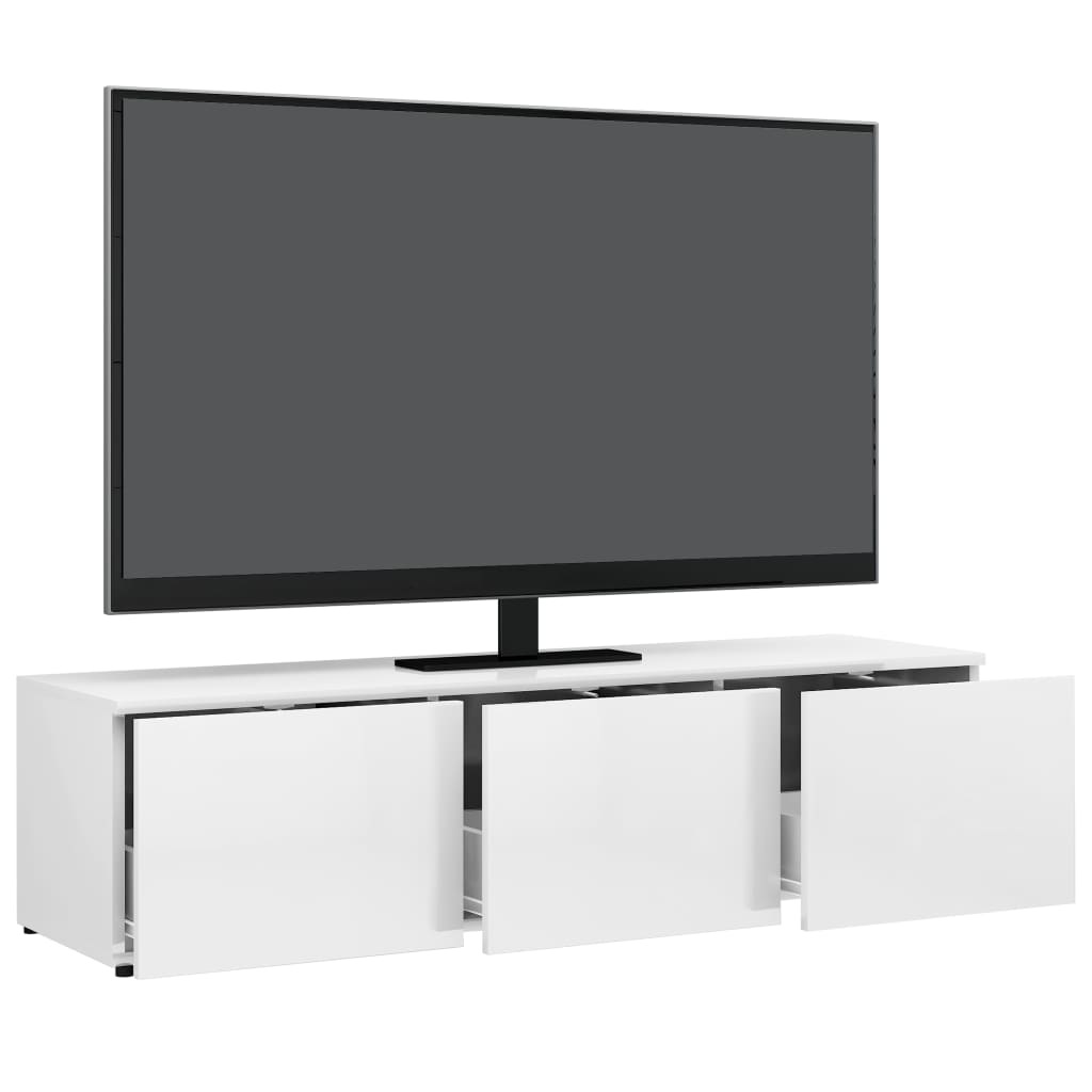 Tv-meubel 120x34x30 cm spaanplaat hoogglans wit