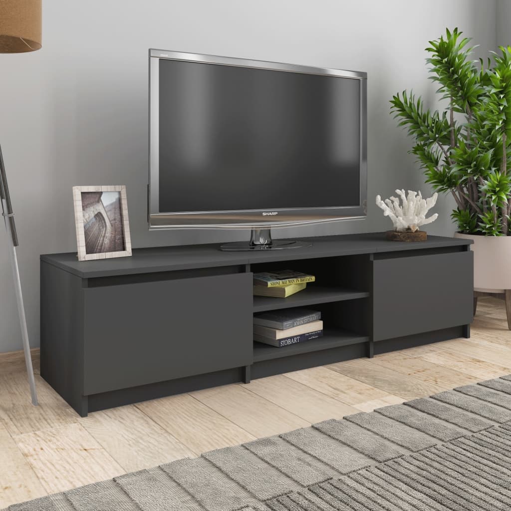 Tv-meubel 140x40x35,5 cm bewerkt hout grijs