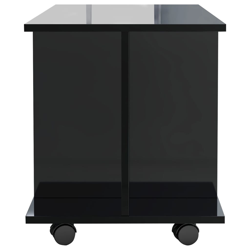 Tv-meubel met wieltjes 80x40x40 cm spaanplaat hoogglans zwart