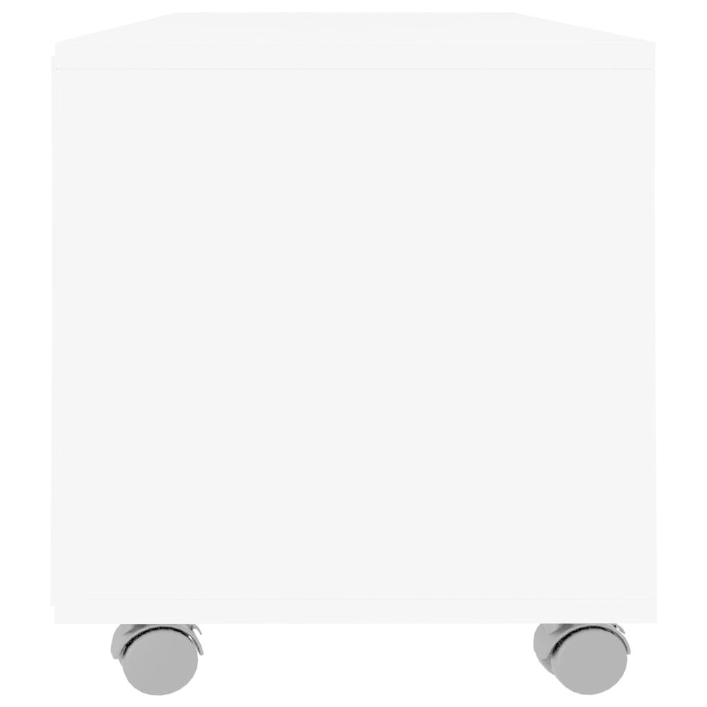 Tv-meubel met wieltjes 90x35x35 cm bewerkt hout wit