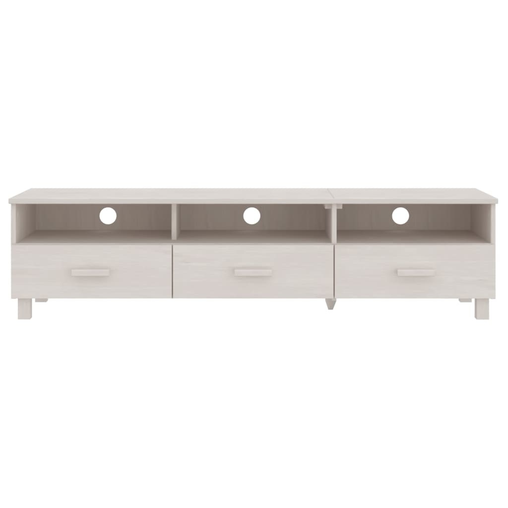 Tv-meubel HAMAR 158x40x40 cm massief grenenhout wit