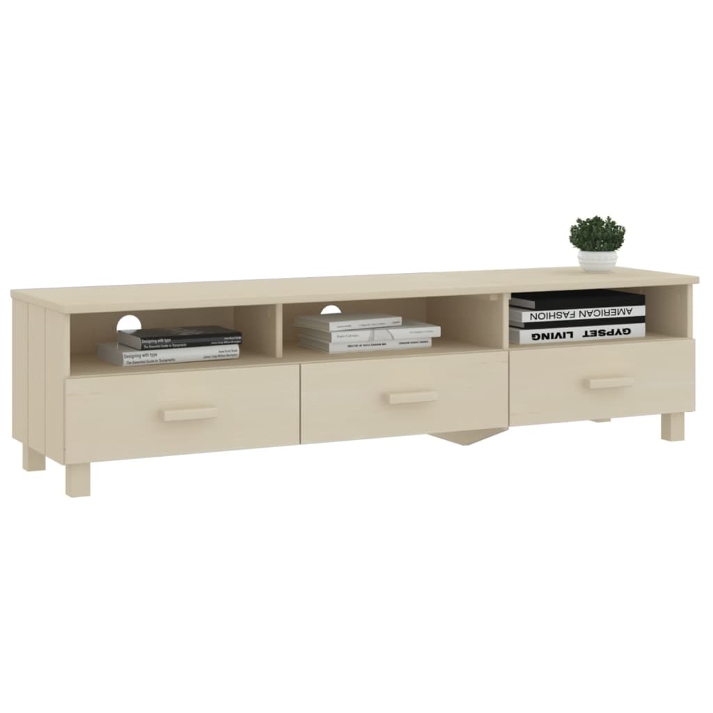 Tv-meubel HAMAR 158x40x40 cm massief grenenhout honingbruin