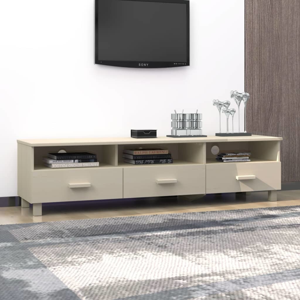 Tv-meubel HAMAR 158x40x40 cm massief grenenhout honingbruin