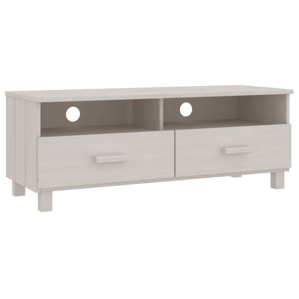 Tv-meubel HAMAR 106x40x40 cm massief grenenhout wit