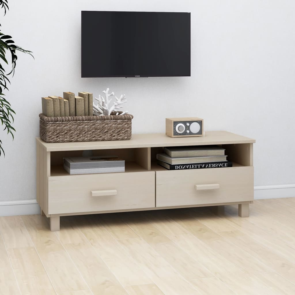 Tv-meubel HAMAR 106x40x40 cm massief grenenhout honingbruin