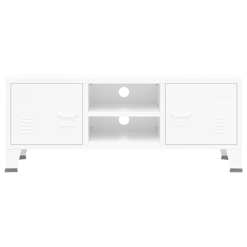 Tv-meubel industrieel 105x35x42 cm metaal wit