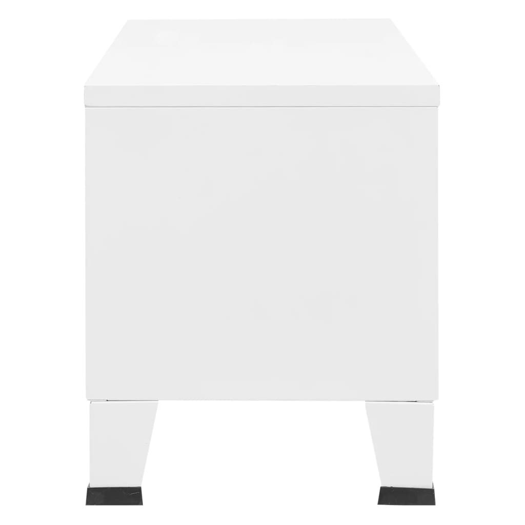 Tv-meubel industrieel 105x35x42 cm metaal wit
