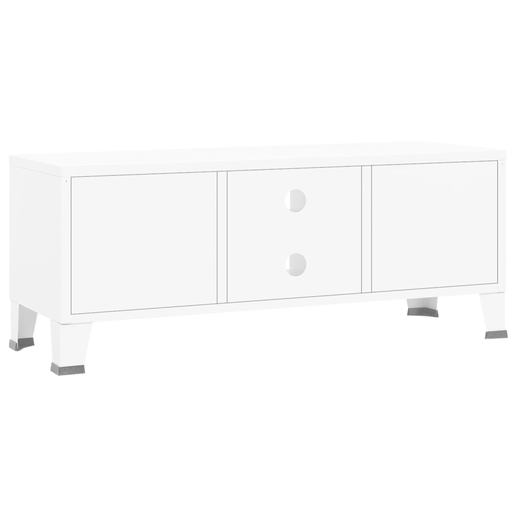 Tv-meubel industrieel 105x35x42 cm metaal wit