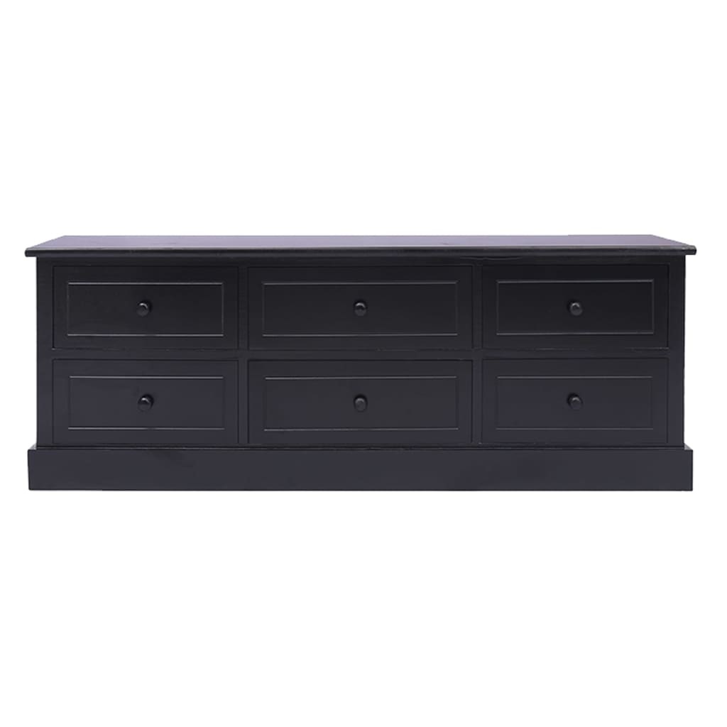 Tv-meubel 108x30x40 cm massief paulowniahout zwart