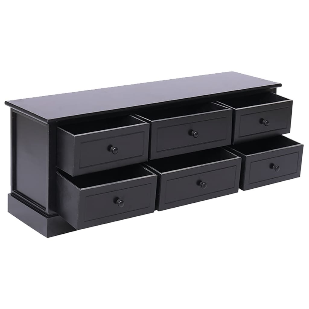 Tv-meubel 108x30x40 cm massief paulowniahout zwart