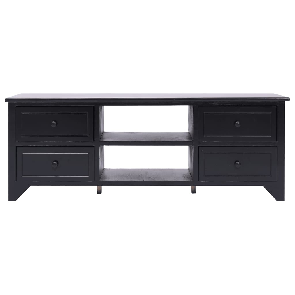 Tv-meubel 108x30x40 cm massief paulowniahout zwart
