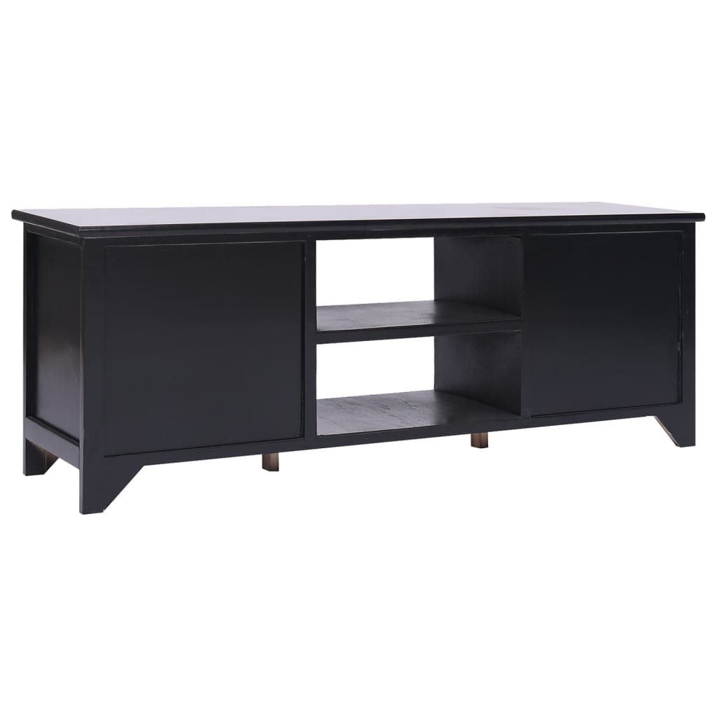 Tv-meubel 108x30x40 cm massief paulowniahout zwart