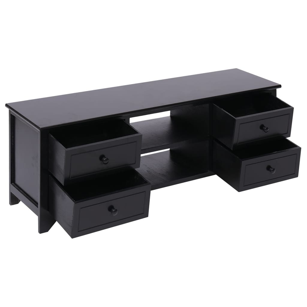 Tv-meubel 108x30x40 cm massief paulowniahout zwart