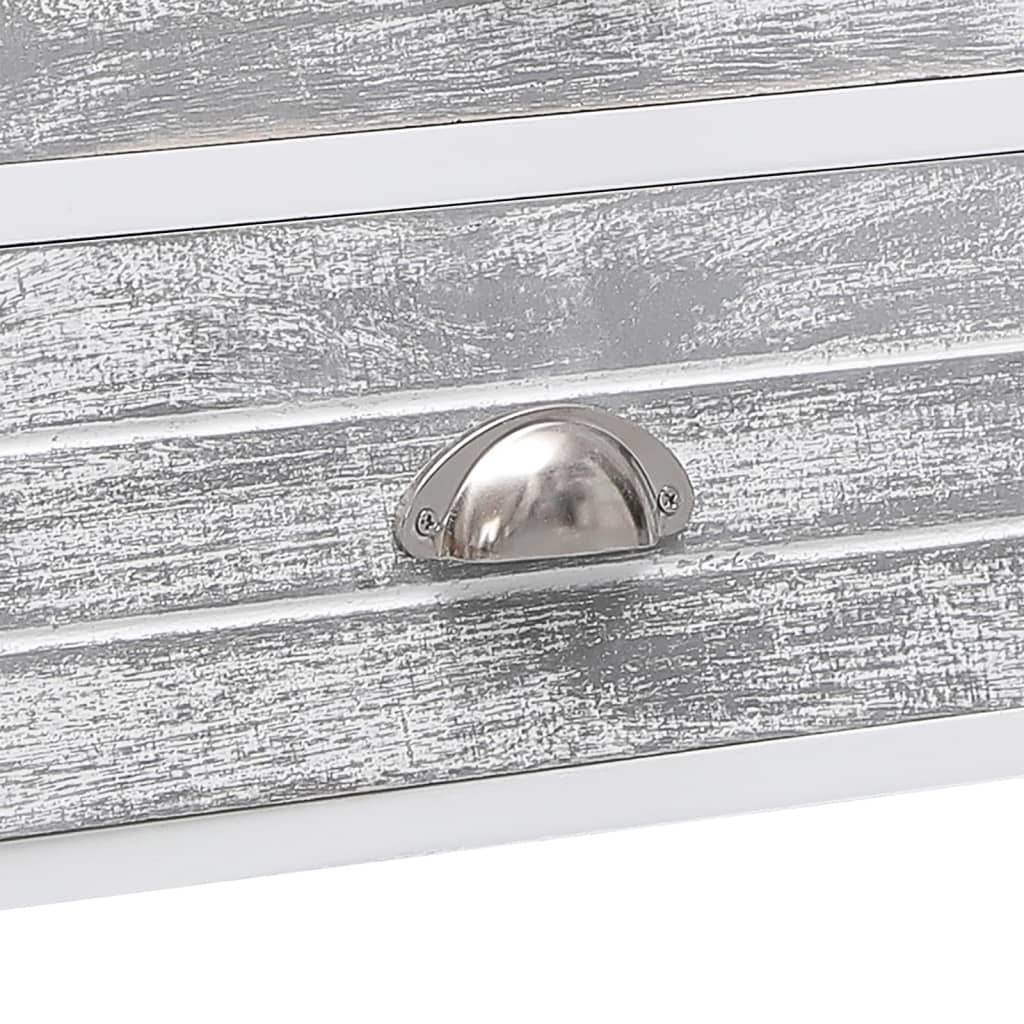 Tv-meubel 108x30x40 cm massief paulowniahout wit en grijs