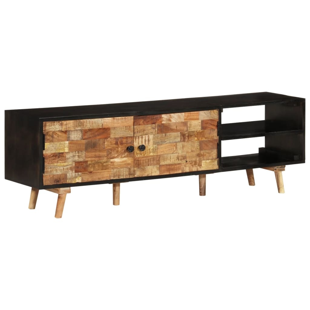 Tv-meubel 140x30x45 cm ruw mangohout en massief acaciahout