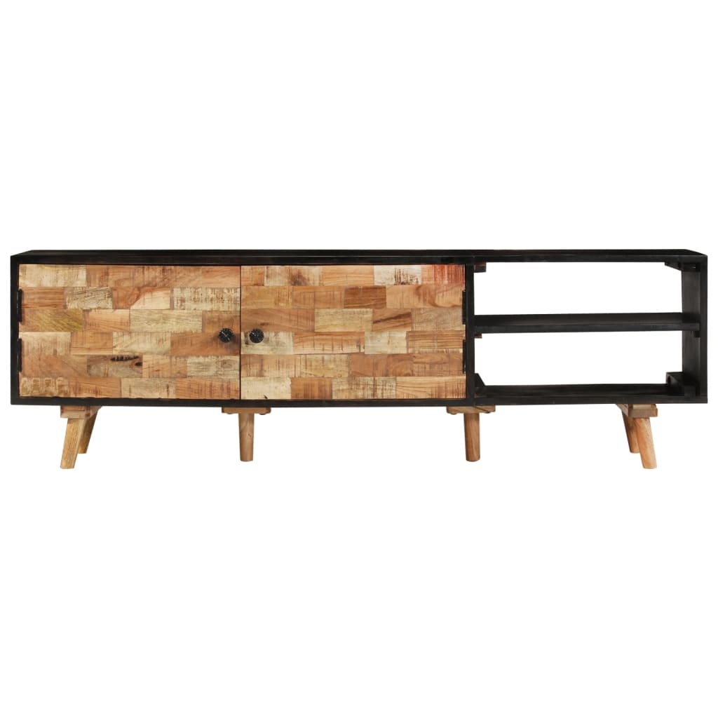 Tv-meubel 140x30x45 cm ruw mangohout en massief acaciahout