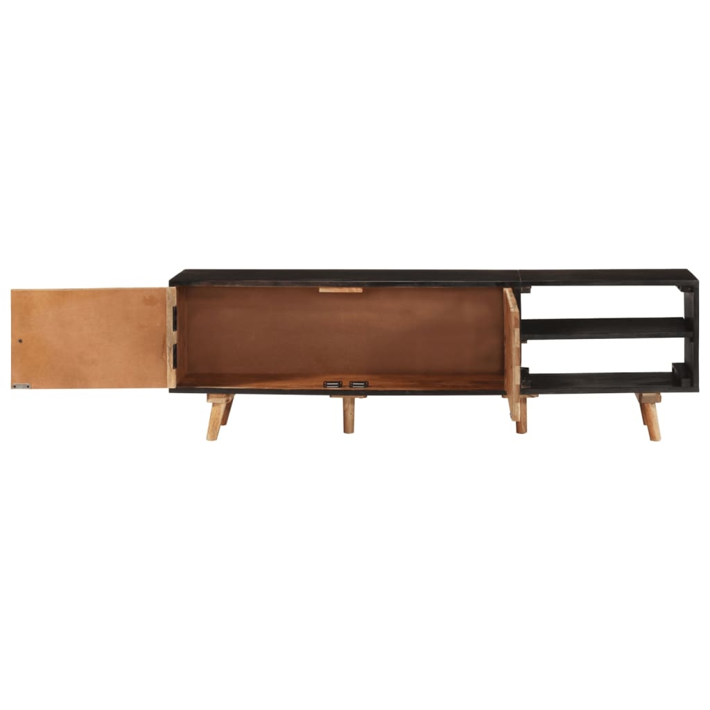 Tv-meubel 140x30x45 cm ruw mangohout en massief acaciahout