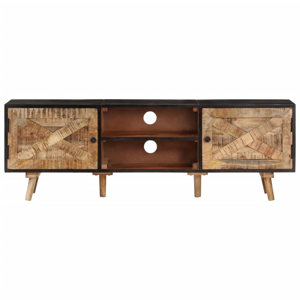 Tv-meubel 140x30x46 cm ruw mangohout en massief acaciahout