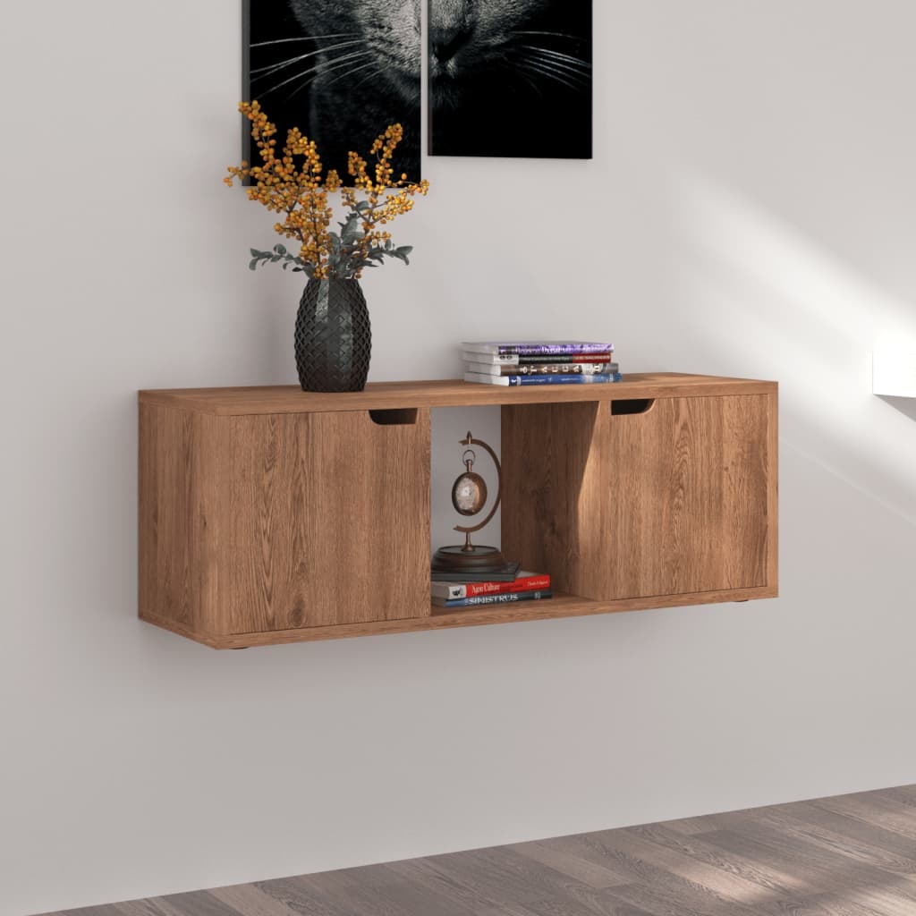 Tv-meubel 88,5x27,5x30,5 cm spaanplaat bruin eiken