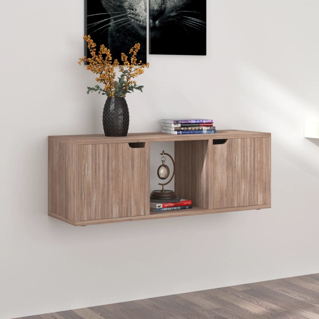 Tv-meubel 88,5x27,5x30,5 cm spaanplaat grijs sonoma eiken