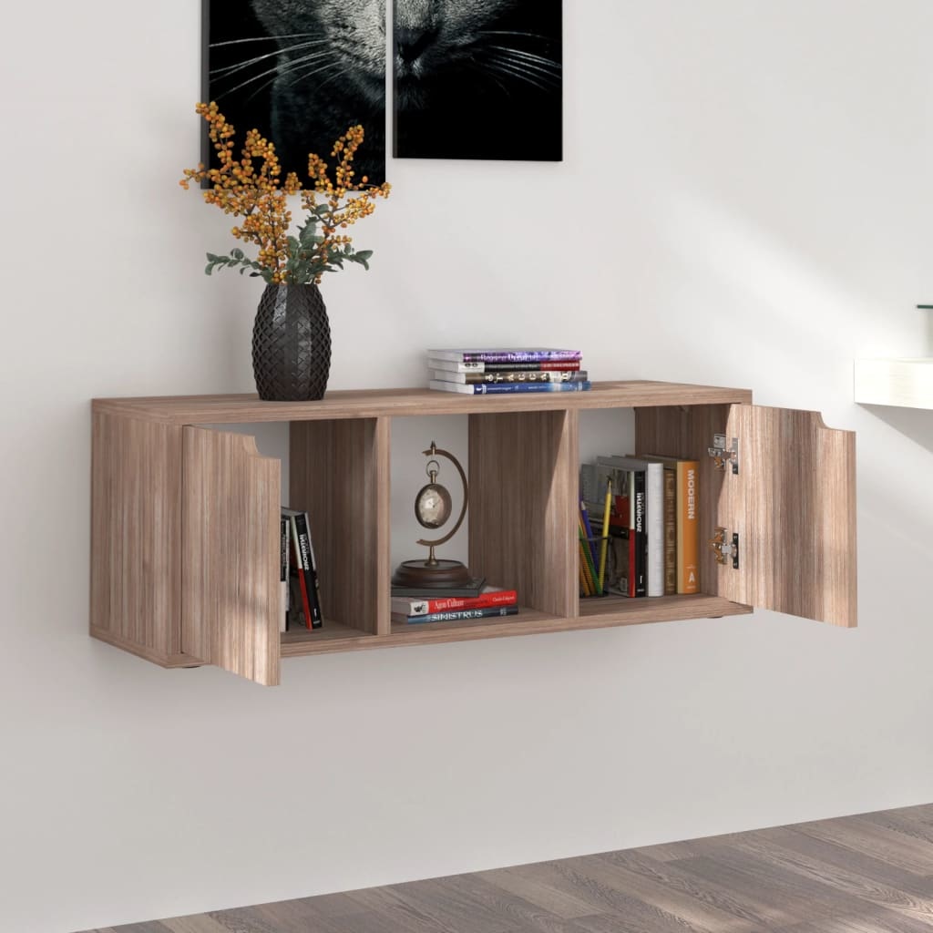Tv-meubel 88,5x27,5x30,5 cm spaanplaat grijs sonoma eiken