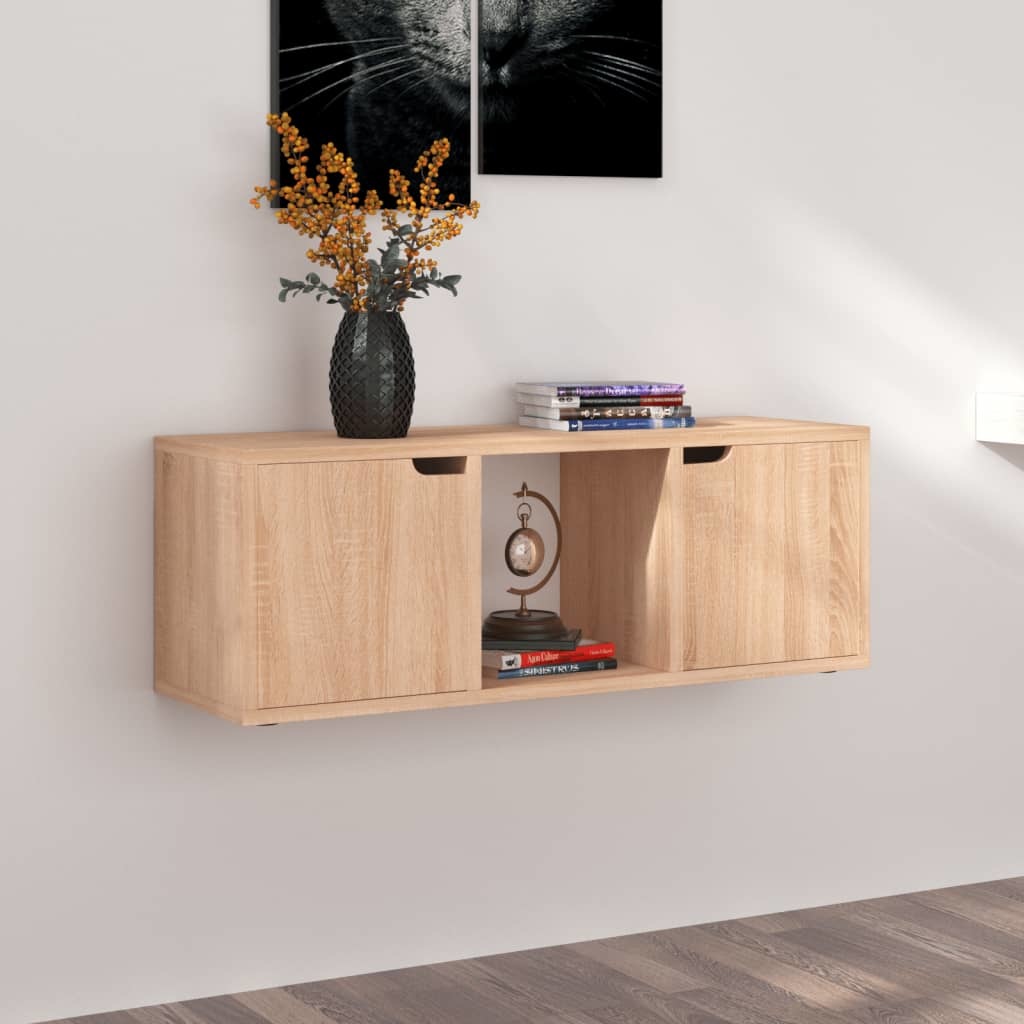 Tv-meubel 88,5x27,5x30,5 cm spaanplaat sonoma eikenkleurig