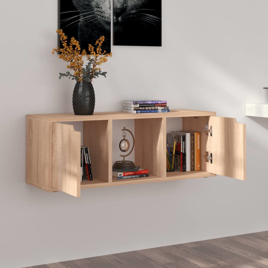 Tv-meubel 88,5x27,5x30,5 cm spaanplaat sonoma eikenkleurig