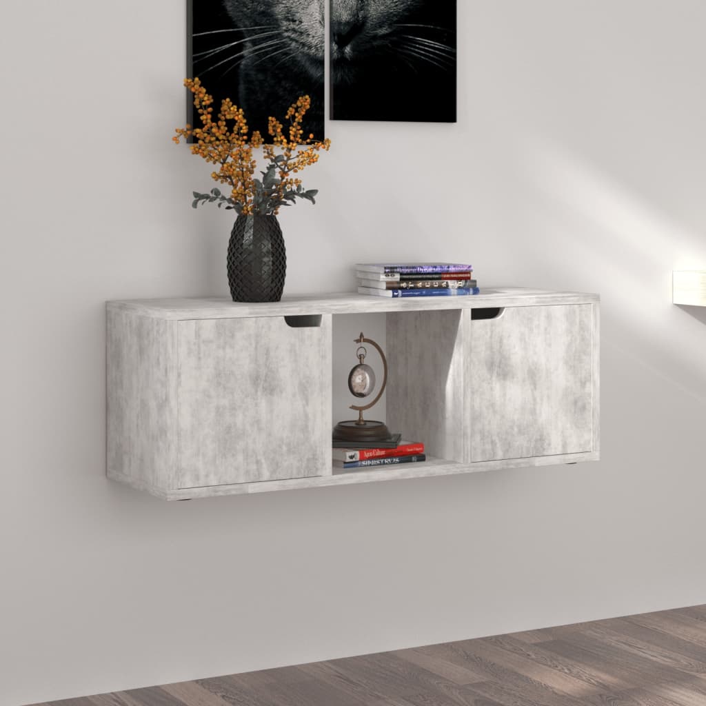 Tv-meubel 88,5x27,5x30,5 cm spaanplaat betongrijs