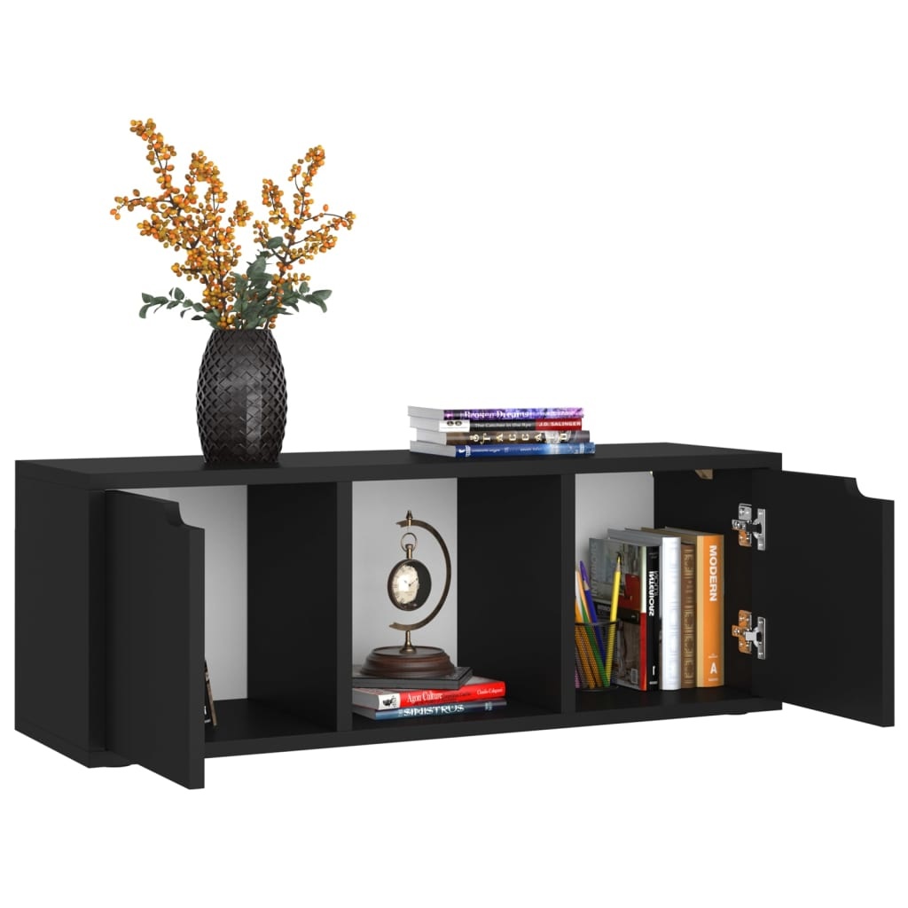 Tv-meubel 88,5x27,5x30,5 cm spaanplaat zwart